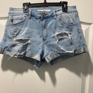 Kancan stretch ripped Jean shorts